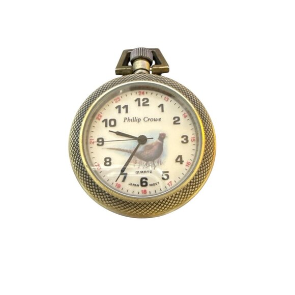 Phillip Crowe Majesti Co. Men’s Pocket Watch With Brown Leather Carrying Case - Picture 6 of 12